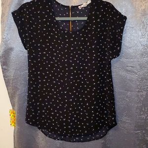 Flowered Black Blouse